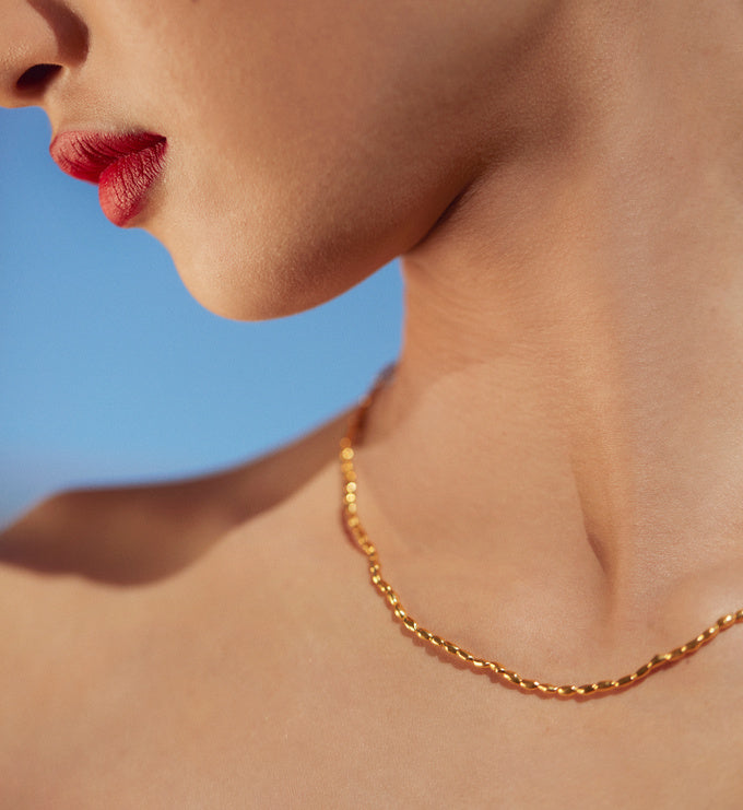 Mini Nugget Necklace Adjustable | 18ct Gold Plated