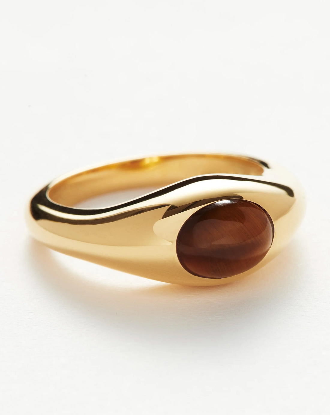 Stella Gemstone Stacking Ring | 18ct Gold Plated Tiger's Eye