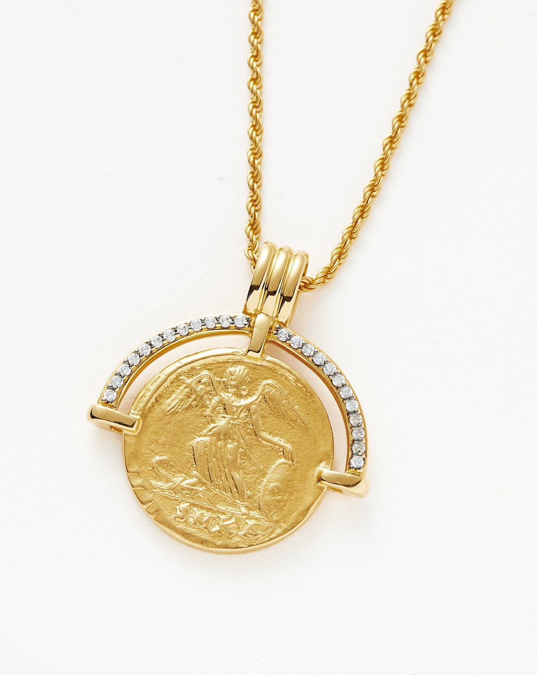 Goddess of Victory Vintage Roman Lucky Coin Necklace | 18ct Gold Plated