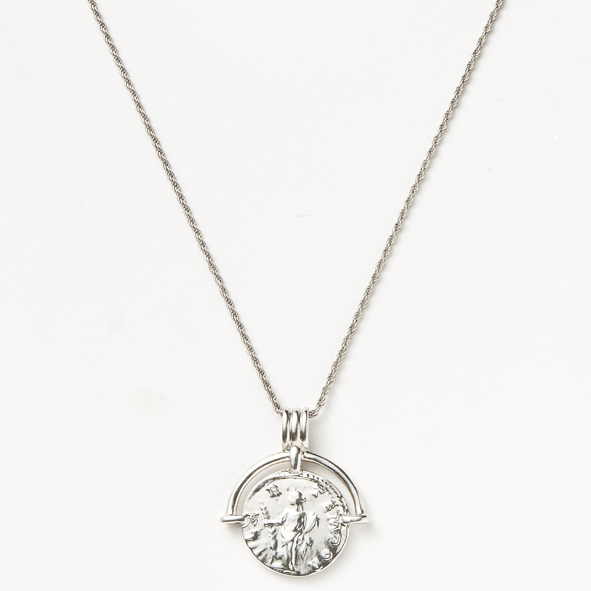 LUCY WILLIAMS MEDIUM ENGRAVABLE ROMAN ARC COIN NECKLACE | Sterling Silver