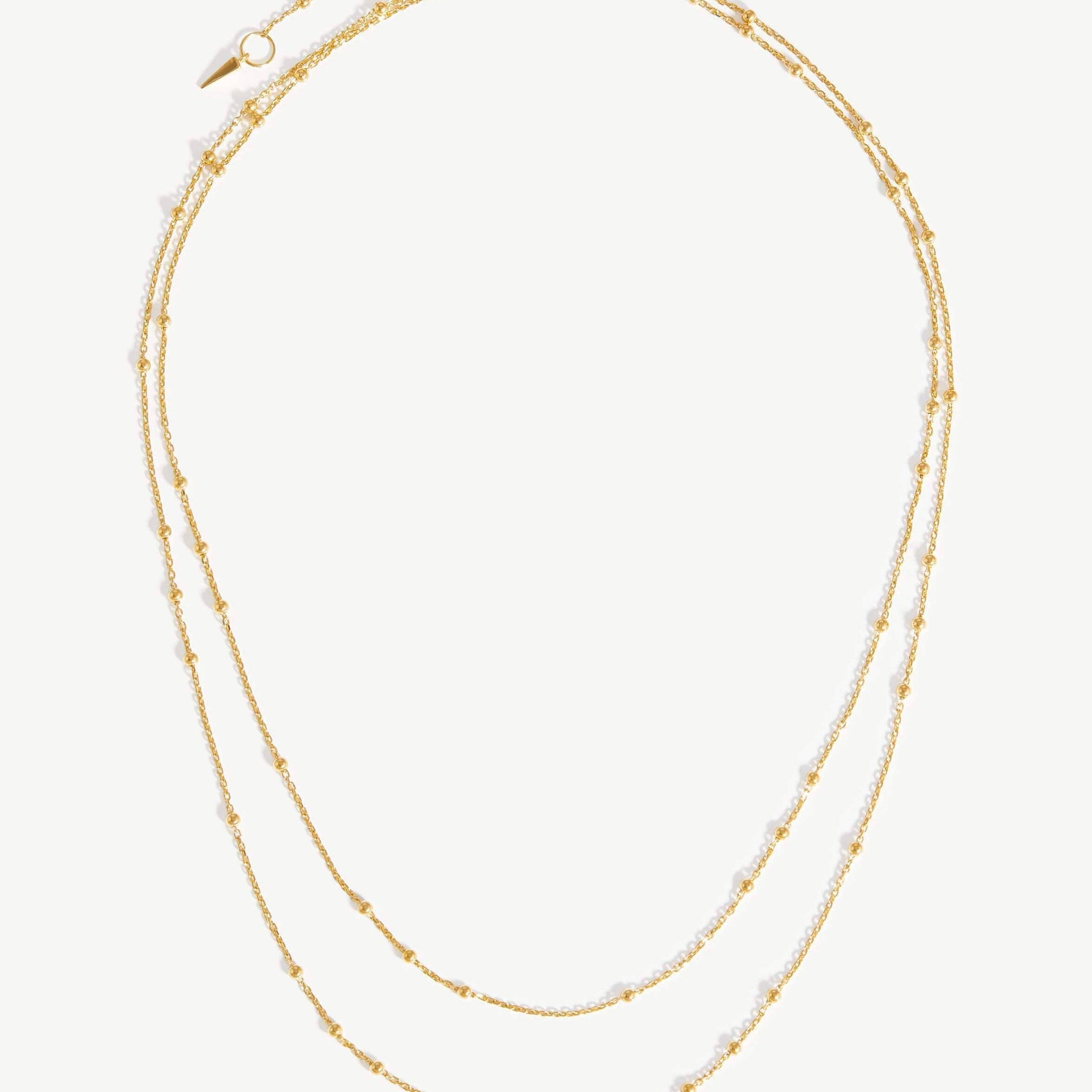 Double Gold Bead Necklace | 18ct Gold Plated