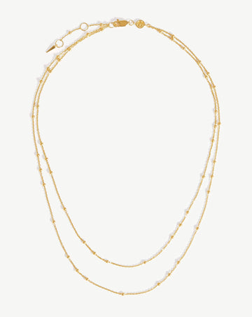 Double Gold Bead Necklace | 18ct Gold Plated