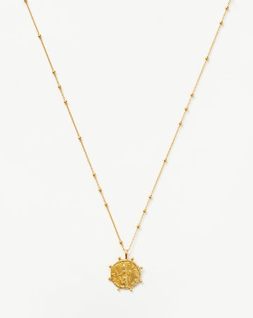 Beaded Ancient Coin Necklace | 18ct Gold Plated