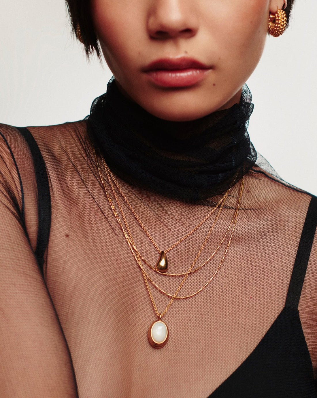 Savi Sculptural Droplet Pendant Necklace | 18ct Gold Plated