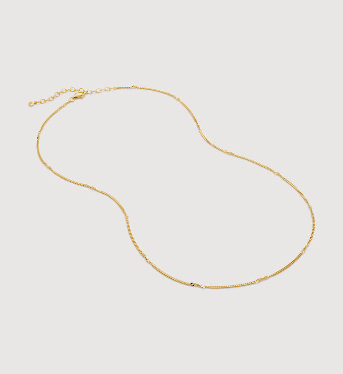 Curb Twist Necklace Adjustable | 18ct Gold Plated