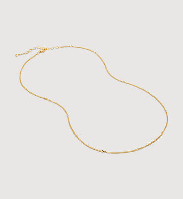 Curb Twist Necklace Adjustable | 18ct Gold Plated