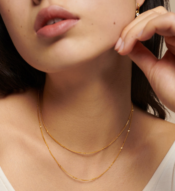 Curb Twist Necklace Adjustable | 18ct Gold Plated