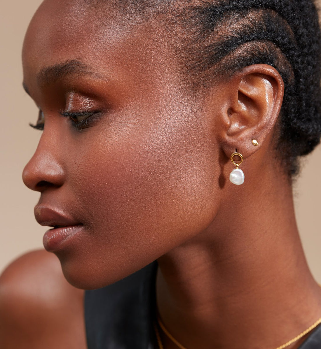 Nura Keshi Pearl Drop Earrings | 18ct Gold Plated