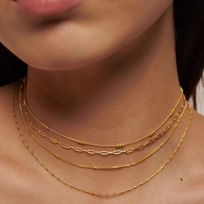 Triple Beaded Choker Necklace | 18ct Gold Plated