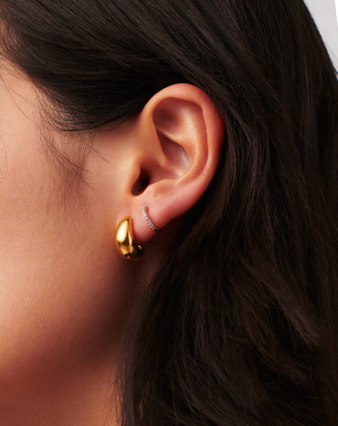 Savis Dome Small Hoop Earrings | 18ct Gold Plated